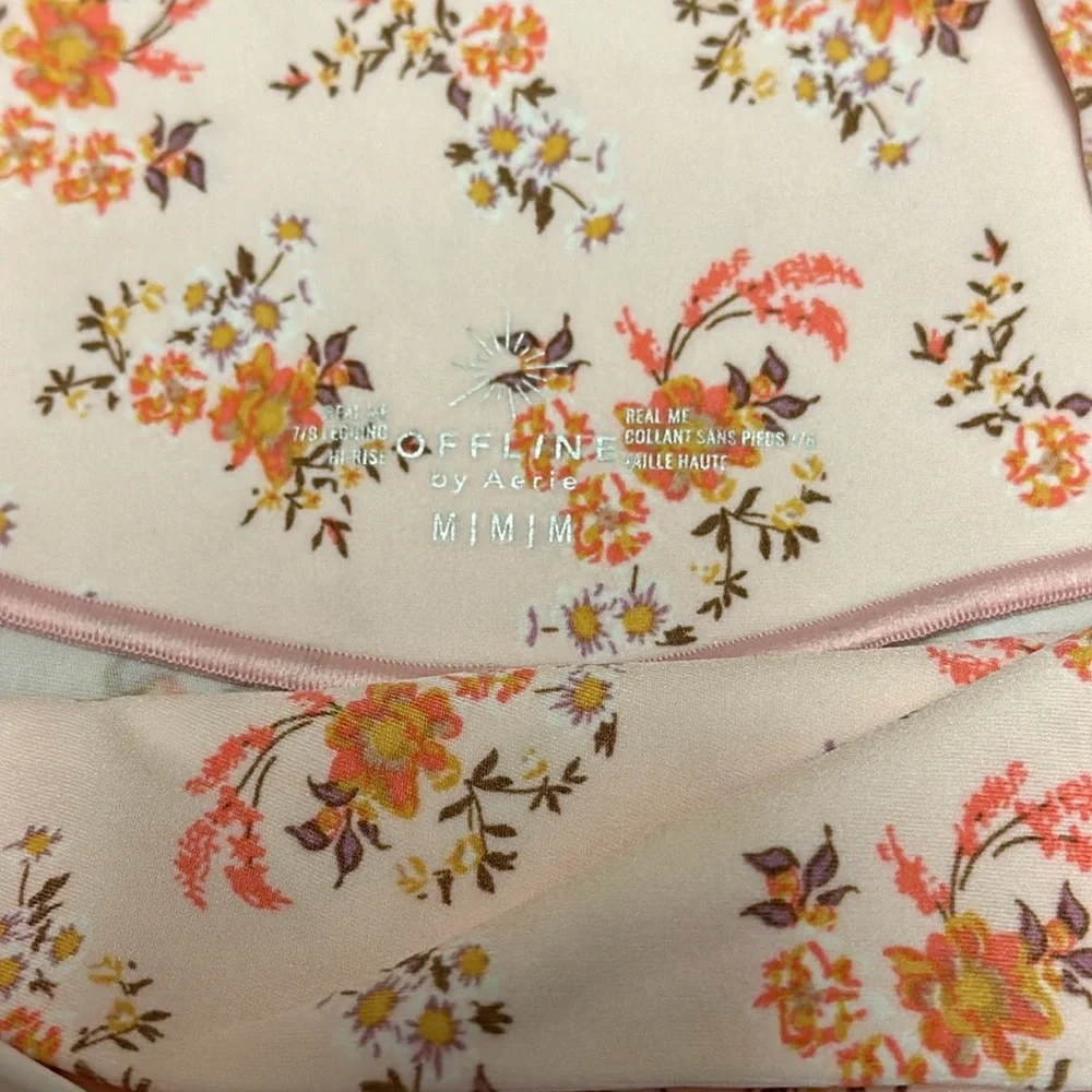 Offline by Aerie Real Me 7/8 Hi-Rise Crossover Floral Country Pink Leggings M - Picture 6 of 9